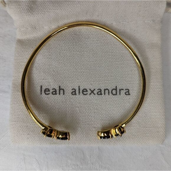 Leah Alexandra gold Onyx bracelet - Picture 2 of 6